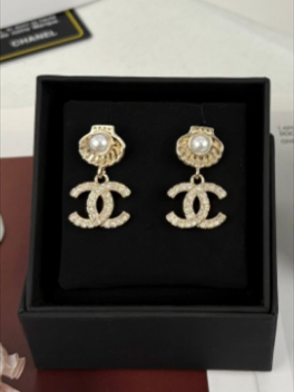 Chanel Double C Pearl Earrings - Picture 2 of 4